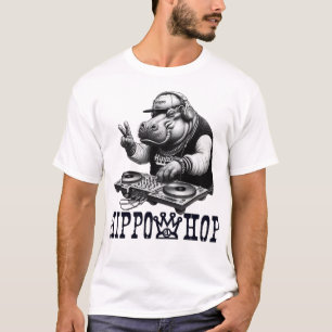 Hippo Hop DJ - Funny Angesagt-Hop Hippo T - Shirt