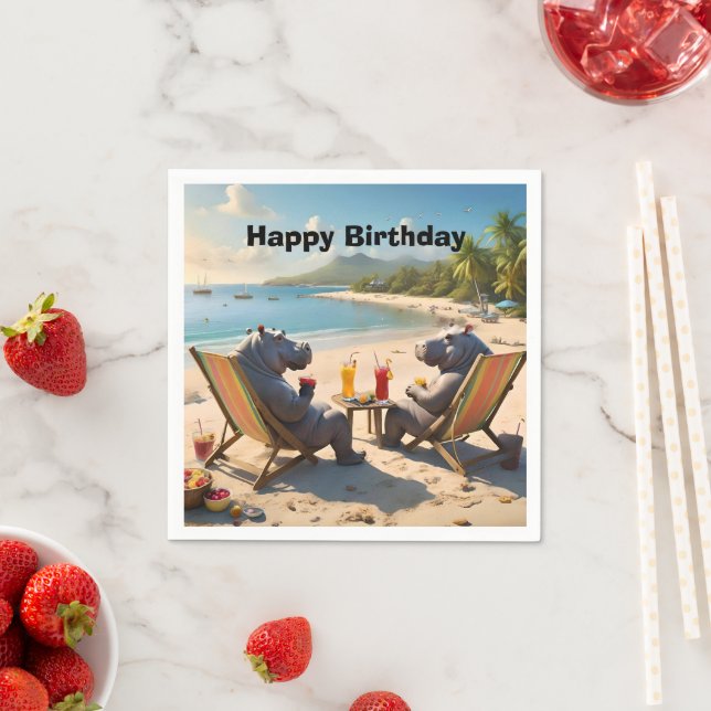 Hippo Hour: Strandcocktails und gute Zeiten, Serviette (Beispiel)