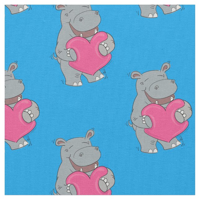 Hippo Hugs Niedlich Hippopotamus Stoff (Nahaufnahme)
