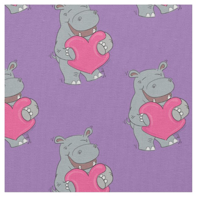 Hippo Hugs Niedlich Hippopotamus Stoff (Nahaufnahme)