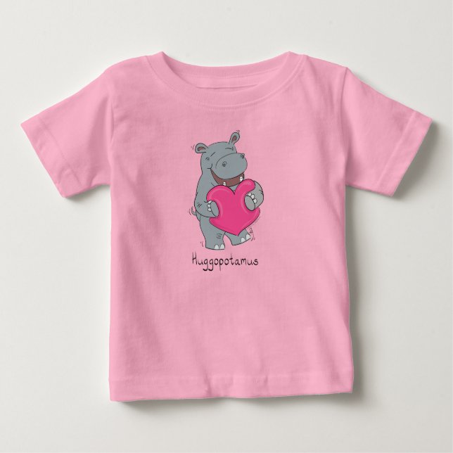 Hippo Hugs Niedlich Kids Hippopotamus Baby T-shirt (Vorderseite)