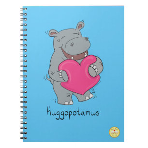 Hippo Hugs Valentine's Day Notebook Notizblock