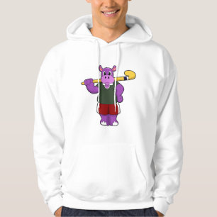 Hippo im Hockey mit Hockey-Schläger Hoodie