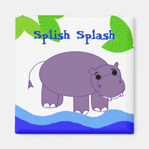 Hippo im Wasser Magnet