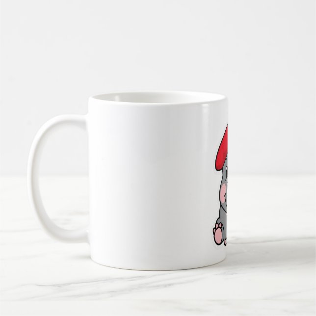 Hippo in a Beret - Niedlicher französischer Künstl Kaffeetasse (Links)