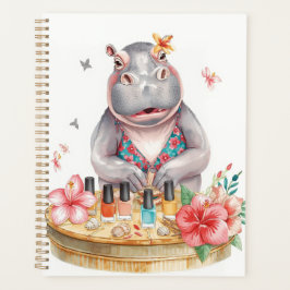 Hippo in Bikini Manicure Coastal Beauty beach spa Planer