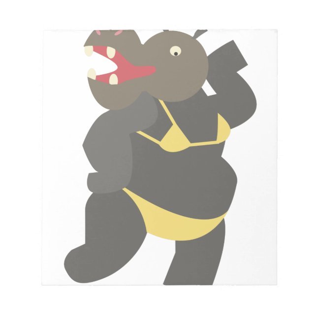Hippo in Bikini Notizblock (Vorderseite)