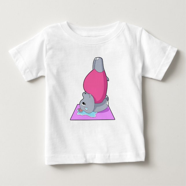 Hippo in der Yoga-Fitness Baby T-shirt (Vorderseite)