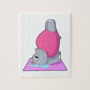 Hippo in der Yoga-Fitness Puzzle