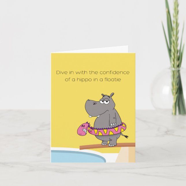 Hippo in einer Floaticard Karte (Vorderseite)