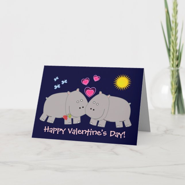 Hippo in Liebe Feiertagskarte (Vorderseite)