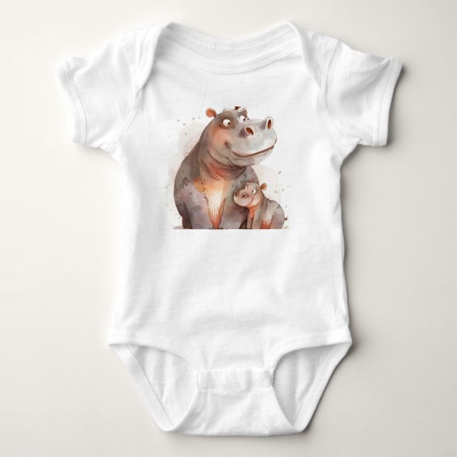 Hippo-Knuddler – Eltern-Kind-Bindung Baby Strampler (Vorderseite)