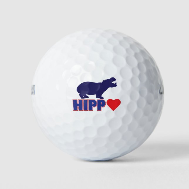 HIPPO-LIEBE-Herz Golfball (Vorderseite)