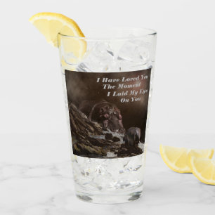Hippo Liebe Notes, Birthday Drink Glass Glas