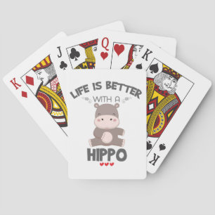 Hippo Liebhaber Geschenke Leben besser mit einem H Spielkarten
