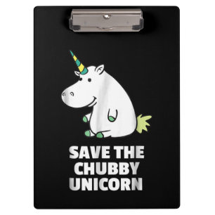 Hippo Lover Gift  Chubby Unicorn Hippo  Niedliches Klemmbrett