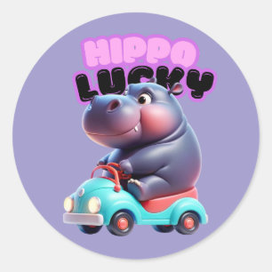 Hippo Lucky Sticker