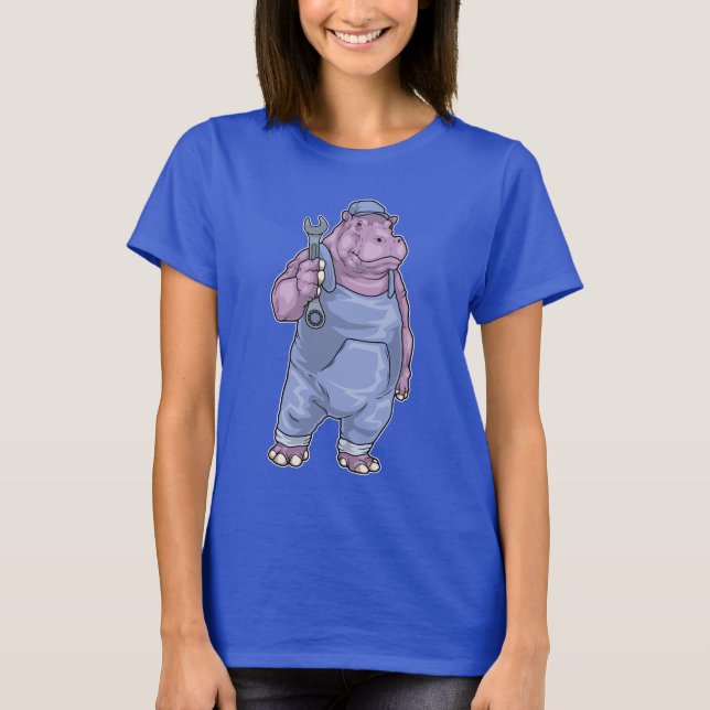Hippo Mechanic Wrench T-Shirt (Vorderseite)