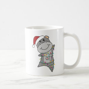 Hippo Merry Christmas Winter Animals Hippos Adult  Kaffeetasse