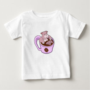 Hippo mit Kaffee-Cup Baby T-shirt