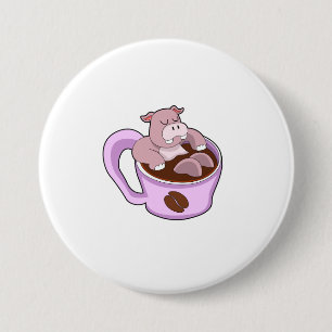 Hippo mit Kaffee-Cup Button