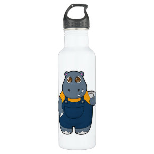 Hippo mit Kaffee-Cup Edelstahlflasche