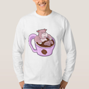 Hippo mit Kaffee-Cup T-Shirt