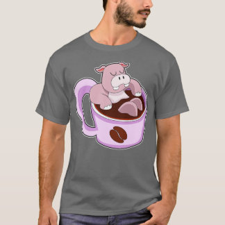 Hippo mit Kaffee-Cup T-Shirt