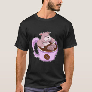 Hippo mit Kaffee-Cup T-Shirt