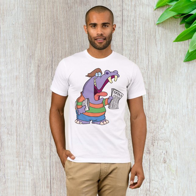 Hippo Newspaper Boy Mens T - Shirt (Von Creator hochgeladen)