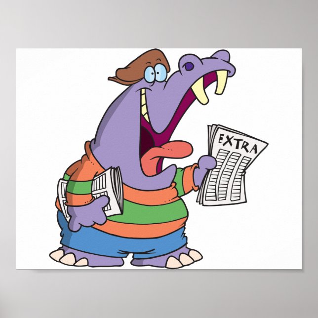 Hippo Newspaper Boy Poster (Vorne)