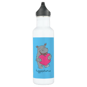 Hippo Niedlich Kids Valentinstag Edelstahlflasche