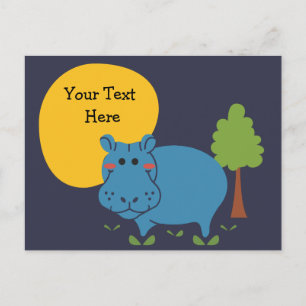 Hippo Personalisieren mit Text Postkarte