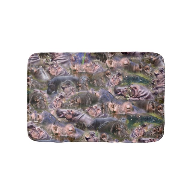 Hippo Pictures Collarge Small Memory Foam Bath Mat Badematte (Vorderseite)