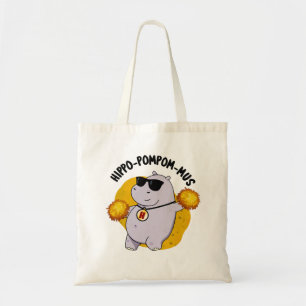 Hippo-pompom-mus Funny Animal Hippo Pun Tragetasche