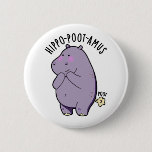 Hippo-poot-amus Funny Farting Hippo Pun Button
