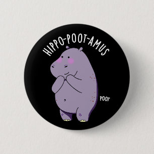 Hippo-poot-amus Lustiges Furzendes Nilpferd Wortsp Button