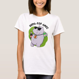 Hippo-Pop-amus Funny Hippo Soda Pop Pun T-Shirt