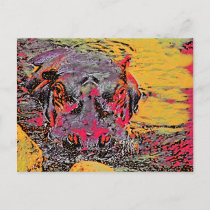 Hippo Post Card Postkarte