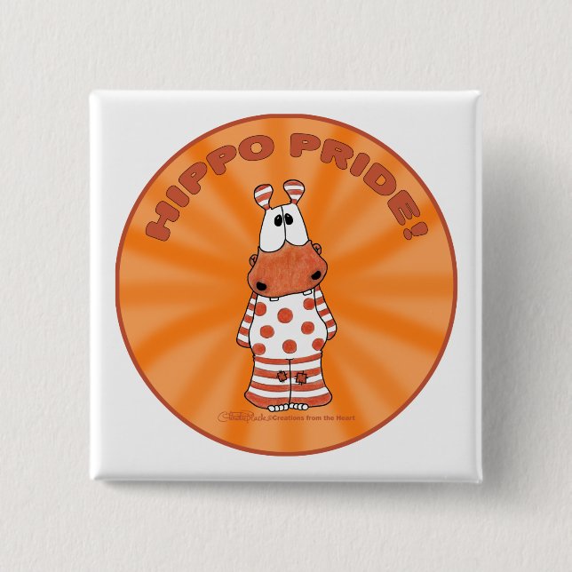 Hippo Pride Sternexplosion Button (Vorderseite)