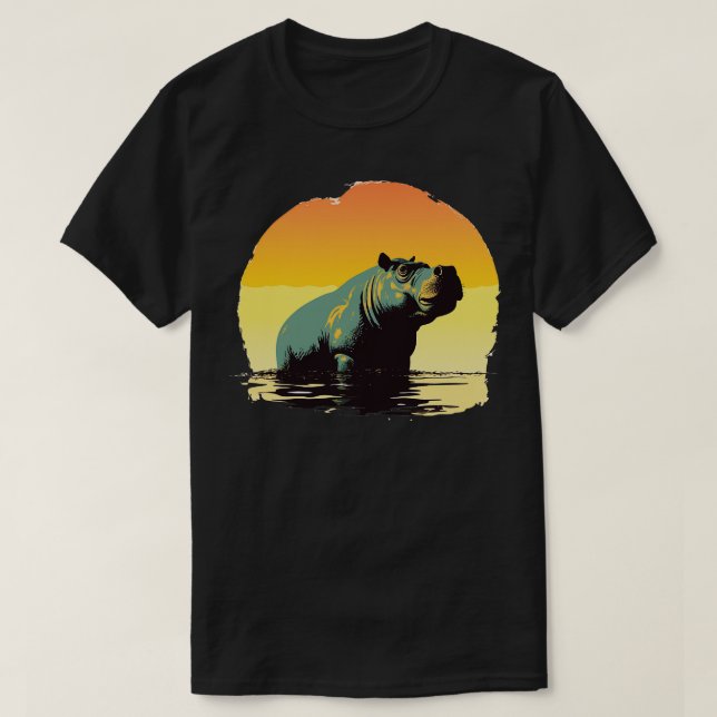 Hippo Retro 4 T-Shirt (Design vorne)
