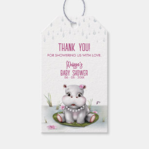 Hippo River Adventure Girl Baby Shower Geschenkanhänger