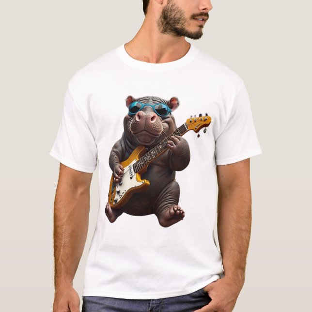 Hippo Rockstar T-Shirt (Vorderseite)