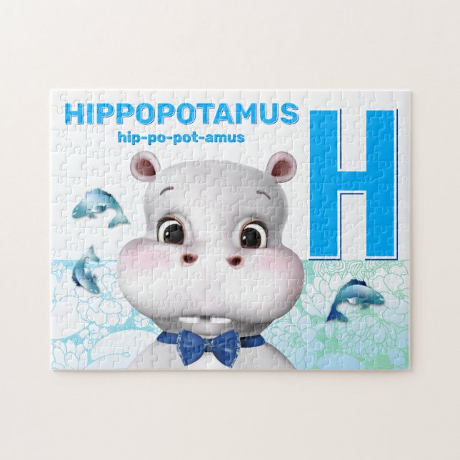 Hippo Safari Alphabet Kinder Jigsaw Puzzle (Horizontal)