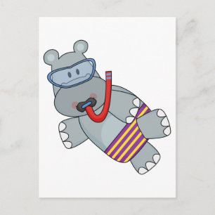 Hippo Schnorkeler T - Shirt und Geschenke Postkarte