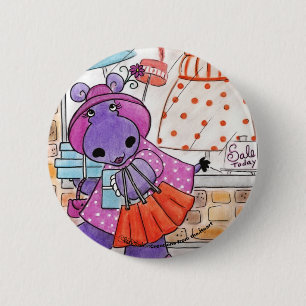 Hippo Shopping-Hippo Shop-eine Menge amus! Button