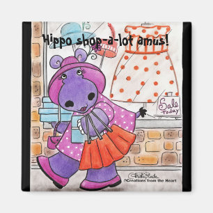 Hippo Shopping-Hippo Shop-eine Menge amus! Magnet