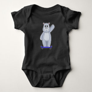 Hippo Skater Skateboard Baby Strampler
