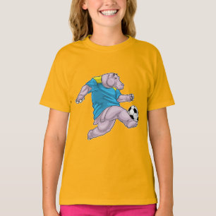 Hippo Soccer Player Fußball T-Shirt