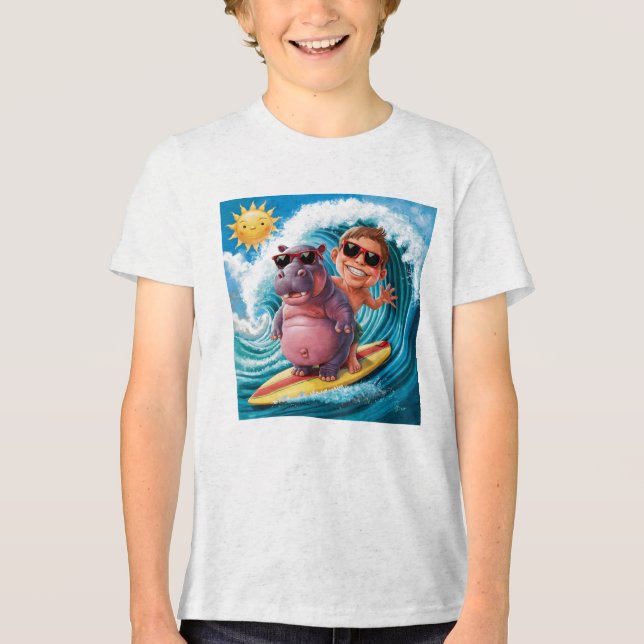HIPPO SURFING Tri-Blend SHIRT (Vorderseite)